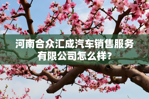河南合众汇成汽车销售服务有限公司怎么样？