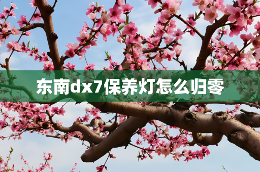 东南dx7保养灯怎么归零
