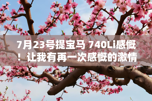 7月23号提宝马 740Li感慨！让我有再一次感慨的激情