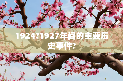 1924?1927年间的主要历史事件?