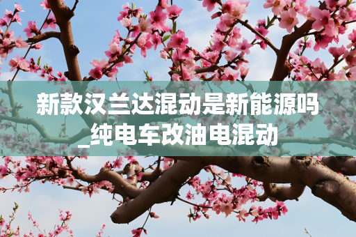 新款汉兰达混动是新能源吗_纯电车改油电混动