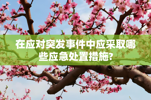 在应对突发事件中应采取哪些应急处置措施?