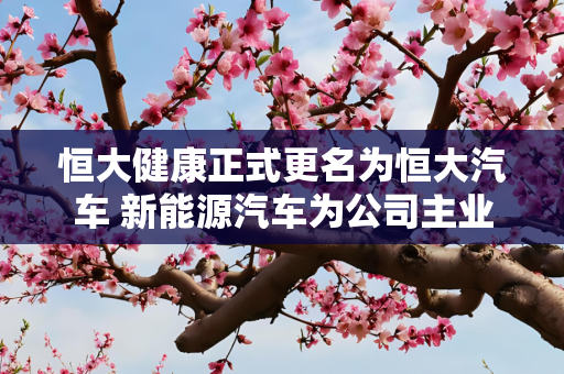 恒大健康正式更名为恒大汽车 新能源汽车为公司主业