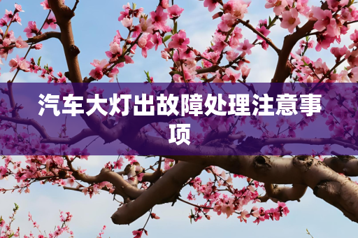 汽车大灯出故障处理注意事项