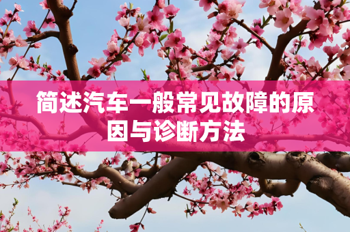 简述汽车一般常见故障的原因与诊断方法