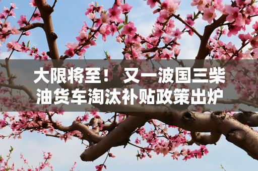 大限将至！ 又一波国三柴油货车淘汰补贴政策出炉