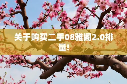 关于购买二手08雅阁2.0排量!