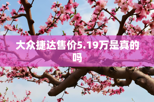 大众捷达售价5.19万是真的吗