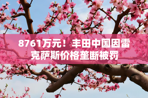 8761万元！丰田中国因雷克萨斯价格垄断被罚