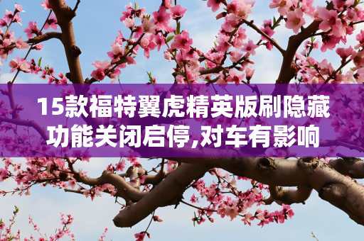 15款福特翼虎精英版刷隐藏功能关闭启停,对车有影响吗