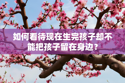 如何看待现在生完孩子却不能把孩子留在身边？