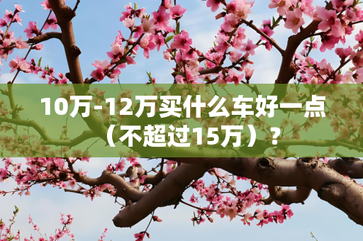10万-12万买什么车好一点（不超过15万）？