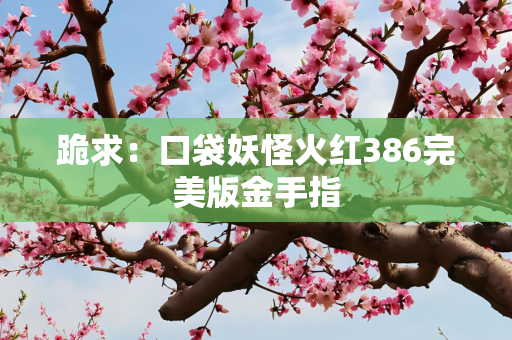 跪求：口袋妖怪火红386完美版金手指