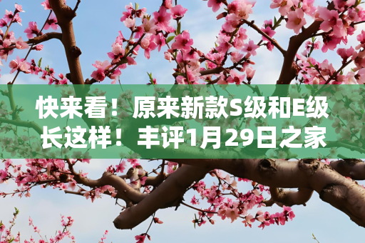 快来看！原来新款S级和E级长这样！丰评1月29日之家车市重点新闻