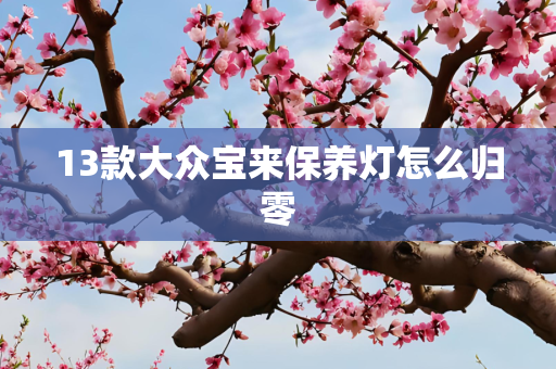 13款大众宝来保养灯怎么归零