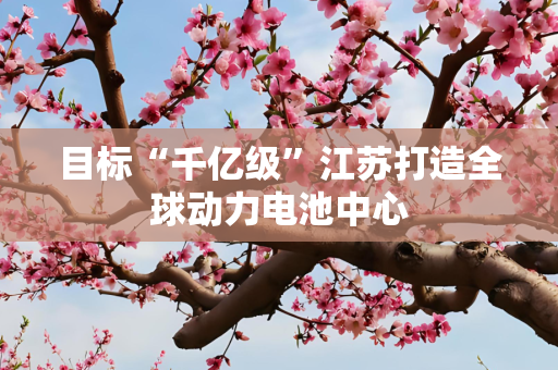目标“千亿级”江苏打造全球动力电池中心