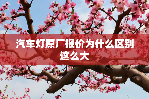 汽车灯原厂报价为什么区别这么大