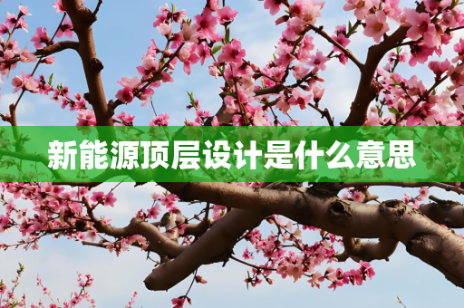 新能源顶层设计是什么意思