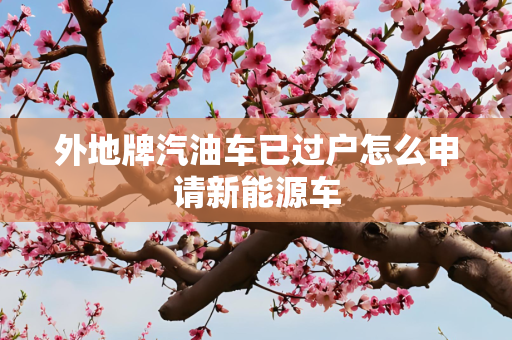 外地牌汽油车已过户怎么申请新能源车