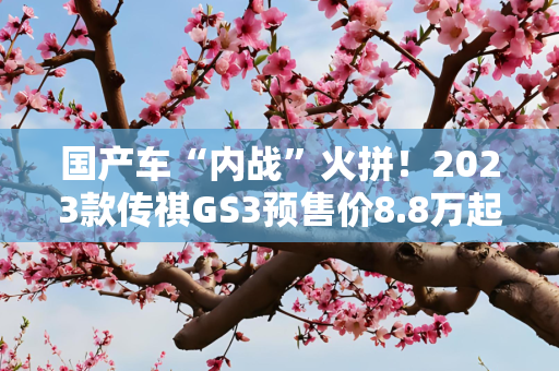 国产车“内战”火拼！2023款传祺GS3预售价8.8万起