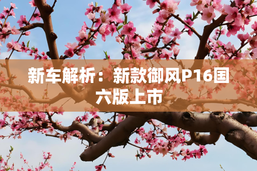新车解析：新款御风P16国六版上市