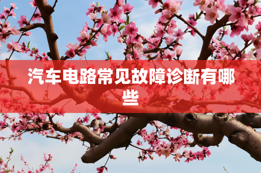 汽车电路常见故障诊断有哪些