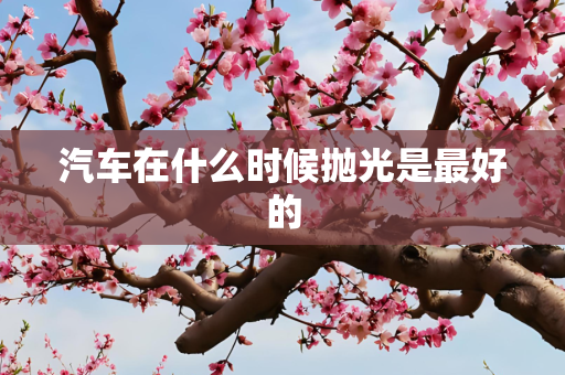 汽车在什么时候抛光是最好的