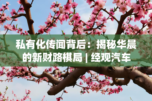 私有化传闻背后：揭秘华晨的新财路棋局 | 经观汽车