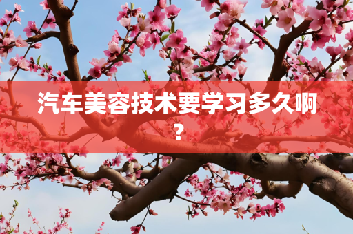汽车美容技术要学习多久啊？