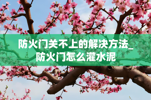 防火门关不上的解决方法_防火门怎么灌水泥