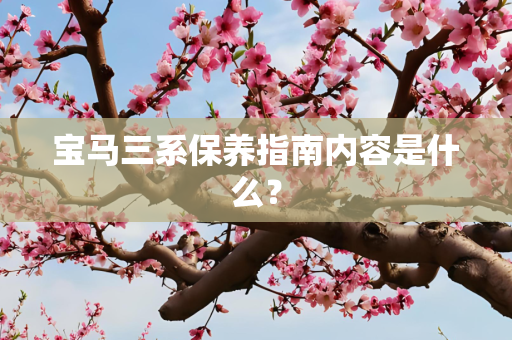 宝马三系保养指南内容是什么？