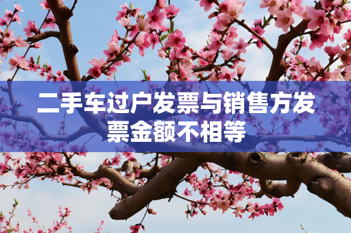 二手车过户发票与销售方发票金额不相等
