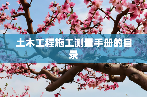 土木工程施工测量手册的目录