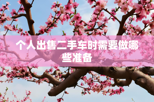 个人出售二手车时需要做哪些准备