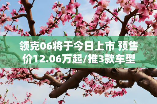 领克06将于今日上市 预售价12.06万起/推3款车型