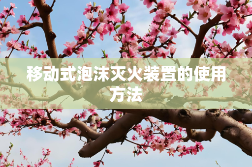 移动式泡沫灭火装置的使用方法
