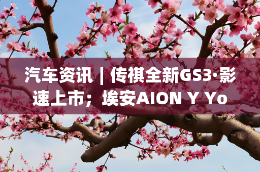 汽车资讯∣传祺全新GS3·影速上市；埃安AION Y Younger上市