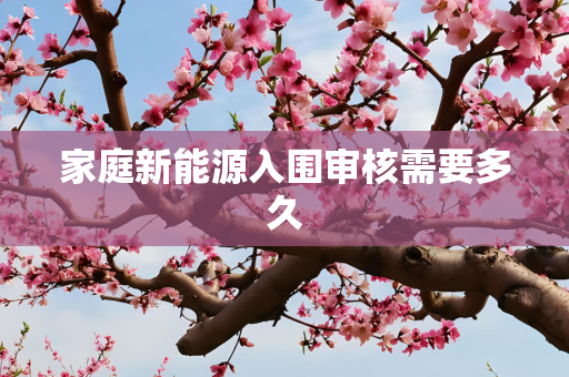 家庭新能源入围审核需要多久