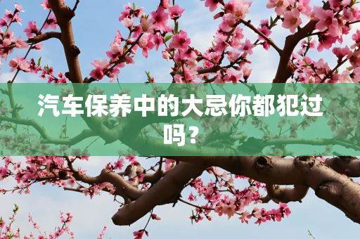 汽车保养中的大忌你都犯过吗？
