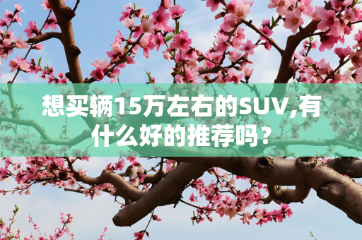想买辆15万左右的SUV,有什么好的推荐吗？