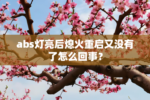 abs灯亮后熄火重启又没有了怎么回事？