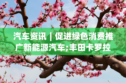 汽车资讯∣促进绿色消费推广新能源汽车;丰田卡罗拉锐放上市
