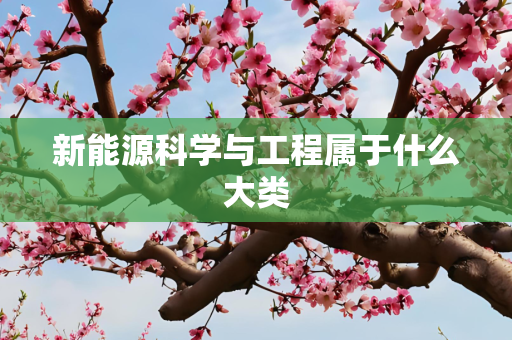 新能源科学与工程属于什么大类