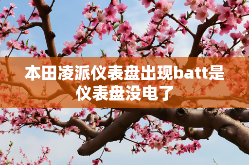 本田凌派仪表盘出现batt是仪表盘没电了