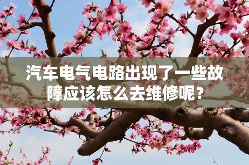 汽车电气电路出现了一些故障应该怎么去维修呢？