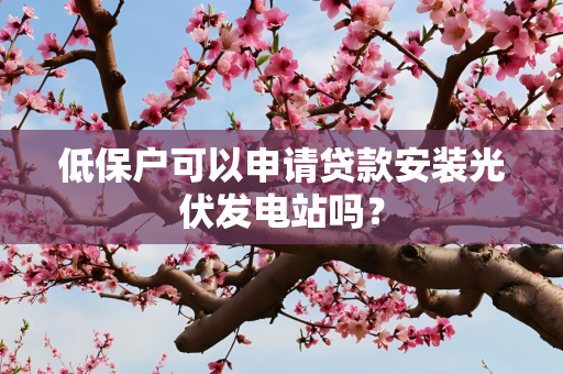 低保户可以申请贷款安装光伏发电站吗？