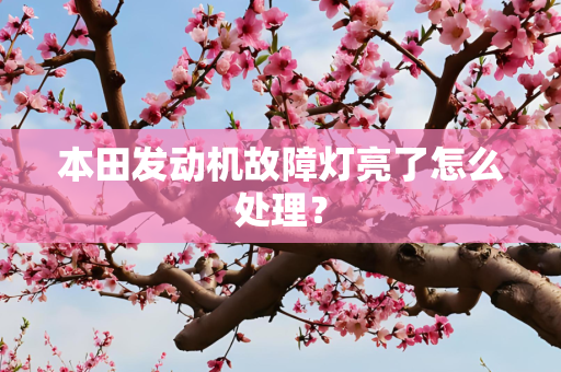 本田发动机故障灯亮了怎么处理？