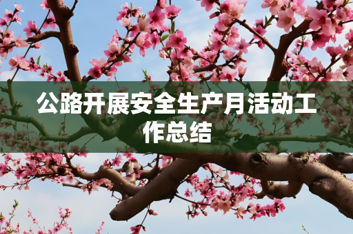 公路开展安全生产月活动工作总结