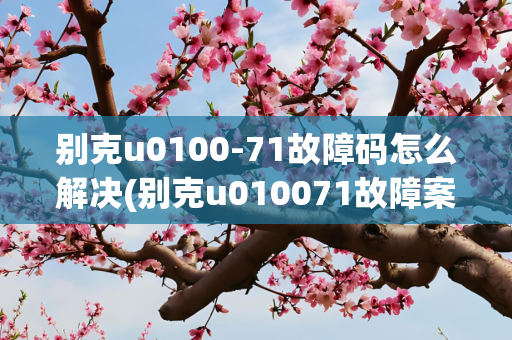 别克u0100-71故障码怎么解决(别克u010071故障案例)