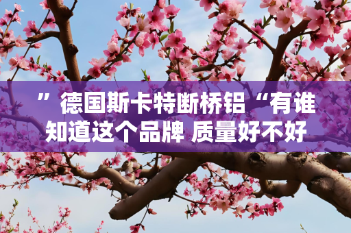 ”德国斯卡特断桥铝“有谁知道这个品牌 质量好不好